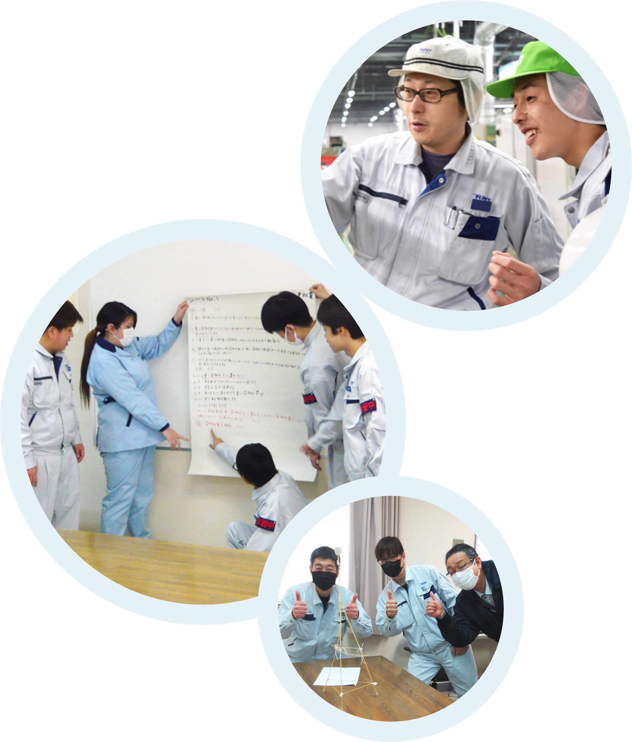 研修中の様子、先輩社員から仕事の説明を受けている写真