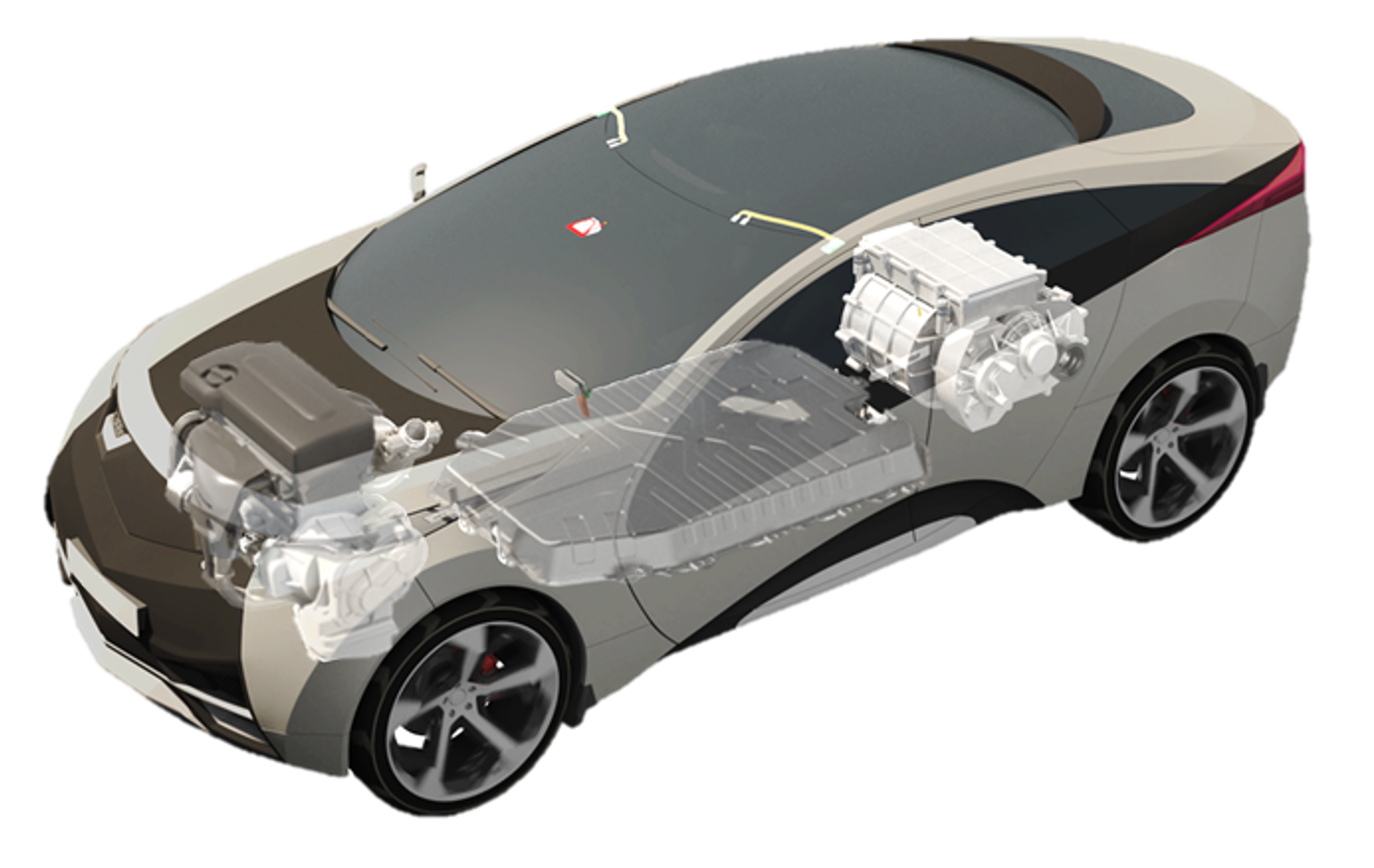 e-Mobility用NOK防振製品を使った車の図