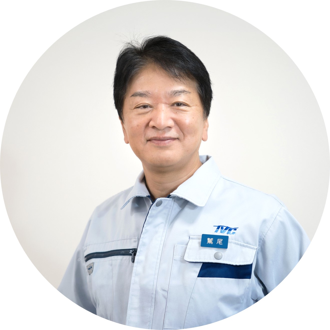 社長の写真、優しい表情